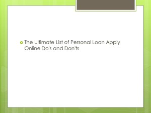 The Ultimate List of Personal Loan Apply Online Do's and Don'ts