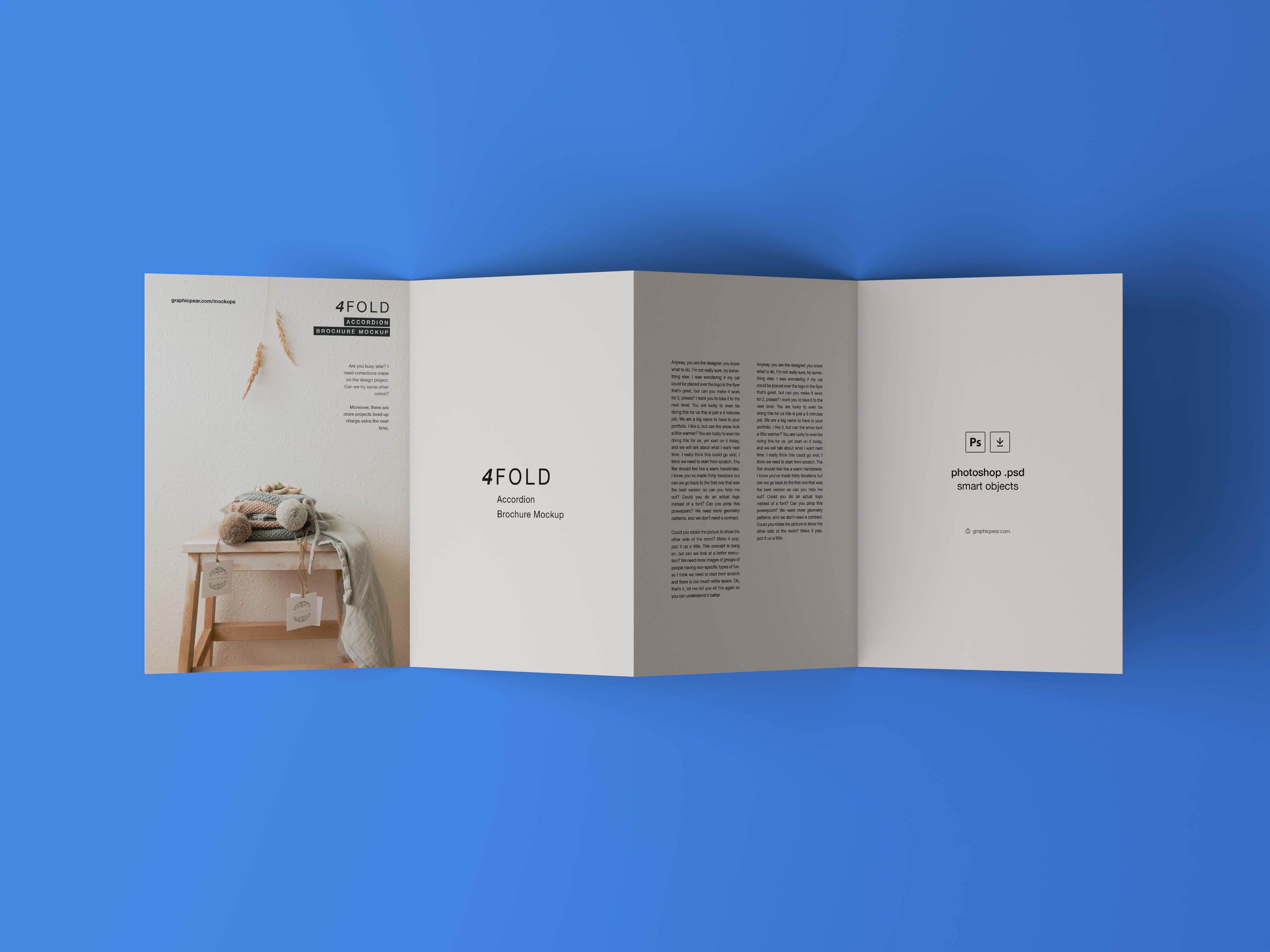 4 Fold Brochure Mockup | Brochure folds, Brochure template, Brochure layout
