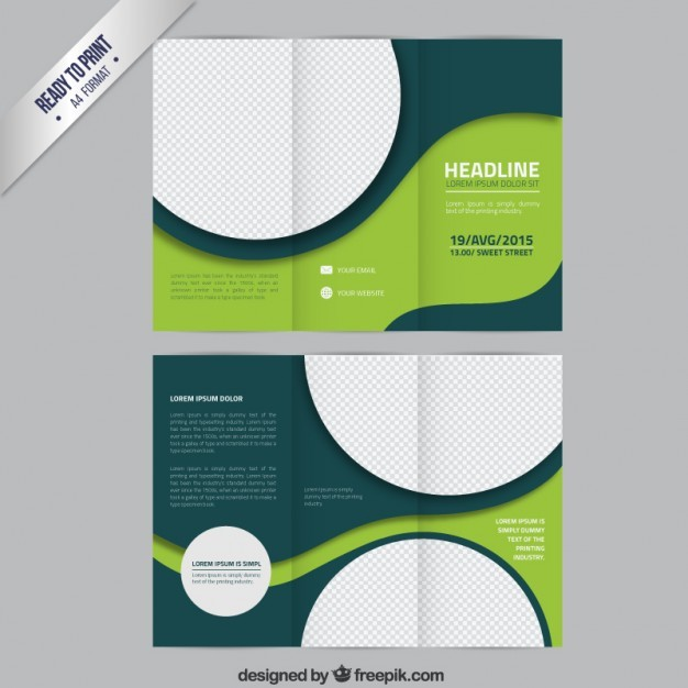 Green Brochure Template With Circles Vector Free Download Booklet
